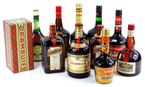 Various bottles of spirits, to include Drambuie, Cherry Brandy, Benedictine, Cointreau, Tia Maria etc.