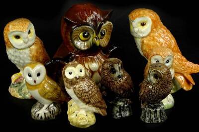 A collection of Beswick and other owls, to include a Goebel money box (8).