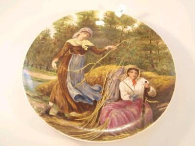 A late Victorian pottery circular plaque