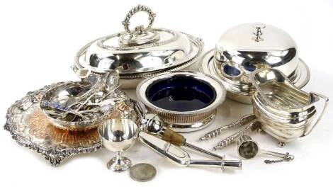 Various silver plated tureens, muffin dish etc.