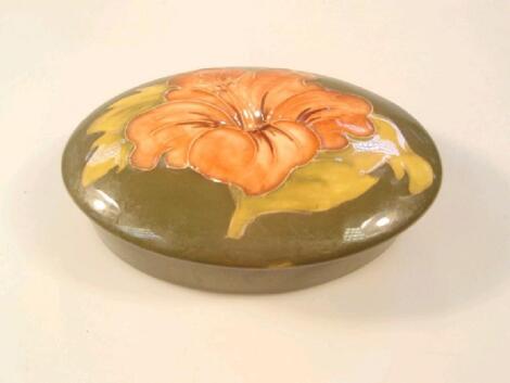 A Moorcroft oval dish and cover