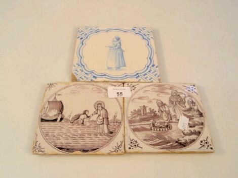 A pair of Delft tiles