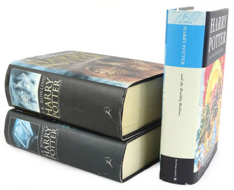 Three Harry Pottery 1st Editions, Harry Potter & The Half Blood Prince, The Order of the Phoenix and Harry Pottery & The Deathly Hallows.