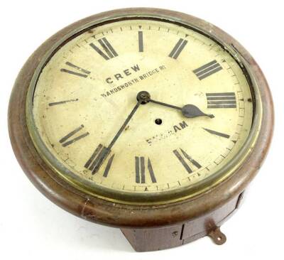 A mahogany wall clock, the dial stamped Crew Wandsworth Bridge Road, Fulham, (AF), 39cm dia. - 2