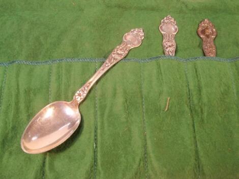 A set of nine American silver teaspoons