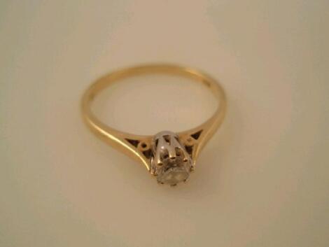 A solitaire diamond ring of 0.25ct approx. set in 9ct gold