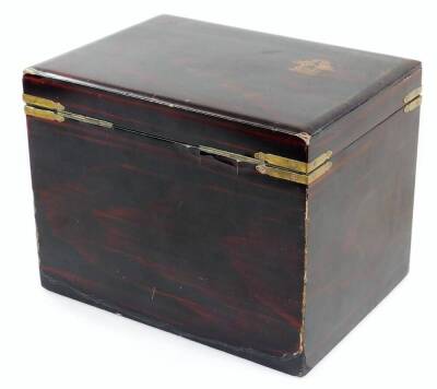 A 20thC Japanese late Meiji period lacquered box, of rectangular form, with sparse gilt tree decoration, 20cm H, 27cm W, 20cm D. - 2