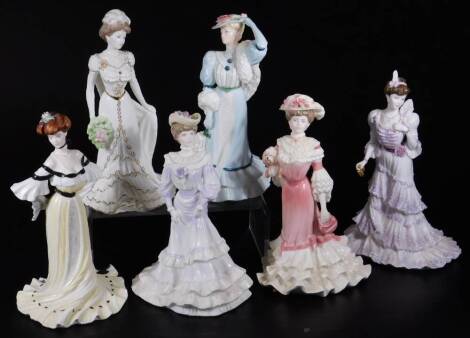 Various Coalport and other figures, Alexandra At The Ball, no.3859/12500, 23cm H, and five others similar. (6)