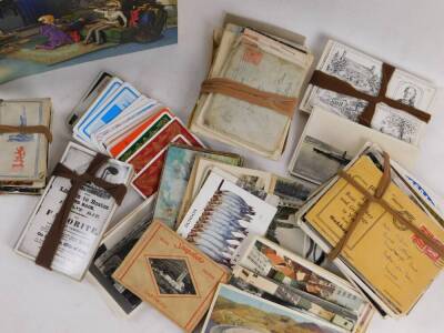 Various postcards and ephemera, Empire Exhibition 1938 advertising cards, early 20thC and other church interiors, etc., a quantity of Giles annuals, Grimaud playing cards, etc. (a quantity) - 3