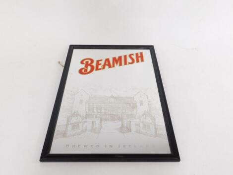 A breweriana advertising wall mirror, Beamish, Brewed in Ireland, 59cm H, 42cm W.