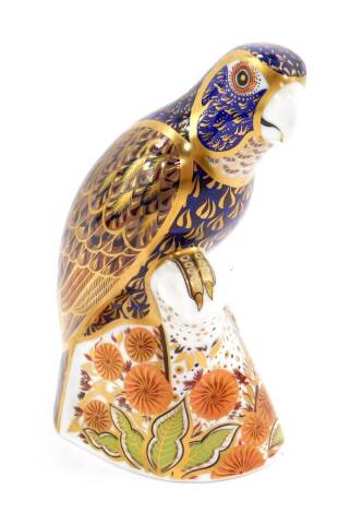 A Royal Crown Derby imari paperweight modelled as a Bronze Winged Parrot, c2005, boxed.