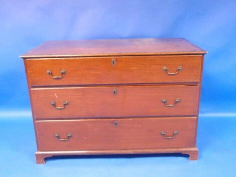 Large Georgian mahogany chest of three graduated drawers the one at the