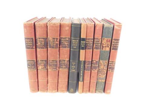 The Census of England and Wales 1921, 10 vols, cloth, published by H M Stationery Office, Ex Ministry of Health Library, comprising General Report and Pendencies, Industries, Dependency Orphanhood and Fertility, 2 vols., English Counties, vols 1-2, 4 and 