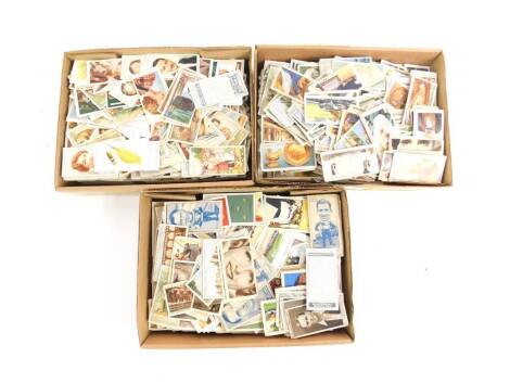 Cigarette cards, including Wills Turf and Players, loose in three boxes. (qty)