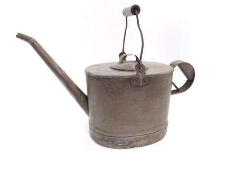 A galvanised oil can, 50cm W.