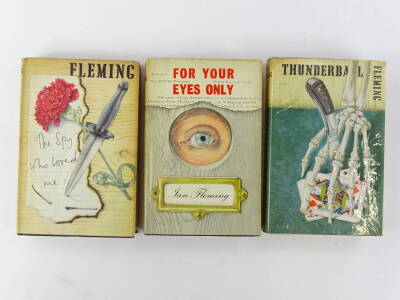 Fleming (Ian). James Bond, The Spy Who Loved Me, first edition published 1962 by Jonathan Cape, Thunderball first edition published 1961 by Cape and For Your Eyes Only published 1960, second edition June 1960. (3) - 2