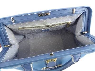 A Louis Vuitton Angers PM handbag, in blue suhari leather, with brass hardwear, stamped Louis Vuitton made in France to interior, with dustbag, 34cm W, 17cm H, 15cm D. - 3