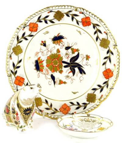 A collection of Royal Crown Derby, to include an Imari pattern plate etc. Please note the polar bear has been withdrawn.