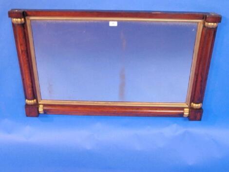 A Victorian rosewood and gilt overmantel mirror