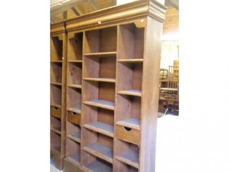 A modern rustic oak open bookcase