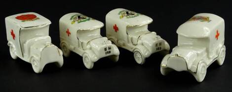 Four First World War crested ambulances, for Ramsgate, Worksop, Grimsby (2)