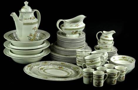 A Royal Doulton Hamilton pattern part coffee, tea and dinner service, to include coffee pot, tureens etc.