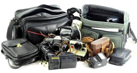 Miscellaneous video camera and camera accessories, to include an Orion video camera etc.