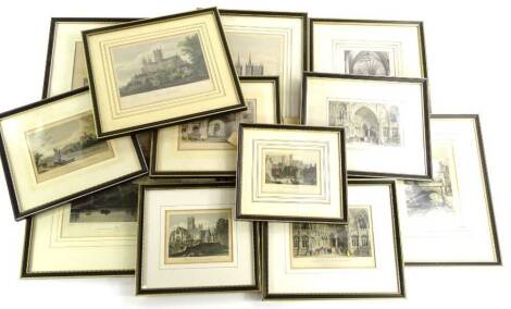 Various 19thC coloured engravings and prints, mainly relating to Lincoln scenes etc.