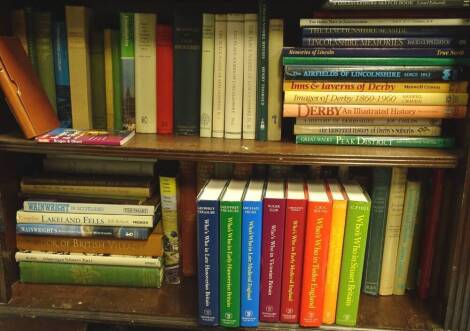 A quantity of books, relating to Lincolnshire, other counties, Derbyshire etc. (2 shelves).