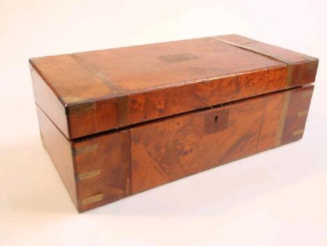 A Victorian burr walnut writing box