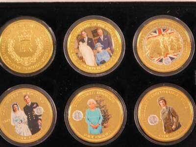 A cased Queen Elizabeth II Collection Crowning Glory coin set, each coin sterling silver with 24ct gold finish. (boxed with some paperwork) - 4