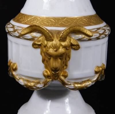 A 20thC Royal Copenhagen neo-classical design table lamp, no. 414/11537, with gilt highlights, marks beneath, 61cm high. - 2