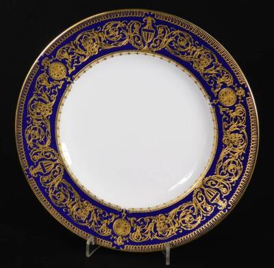 A Royal Worcester Sandringham pattern part dinner service, to include eight dinner plates, 26cm Dia. side plates, bread and butter plates, coffee cans, etc. printed marks beneath. (a quantity) - 2