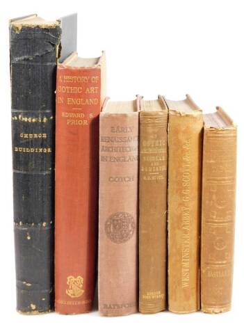 Books, The Builder March 22nd 1890 Church Buildings, partial copy, with some plates, and various other books on architecture, East Lake Hints On Household Taste, Scott (G G), Westminster Abbey, Gothic Early Renaissance Architecture In England, etc. (a qua