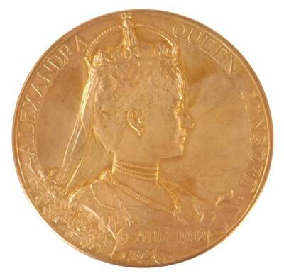 An Edward VII and Queen Alexandra 1902 Coronation medallion, 6cm Dia. - 2