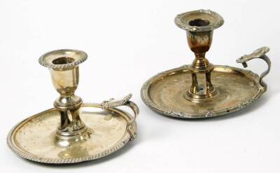 Various silver plated ware, three piece tea service to include teapot, 14cm H, with angular handle and knop, of cape form, pair of chamber sticks, lidded entree dish, spirit kettle on stand, etc. (a quantity) - 3