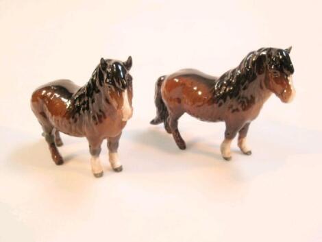 Two Beswick horses.