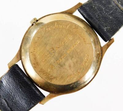 A gentleman's gold cased Omega de Ville wristwatch, C1970s, inscription to back. - 3