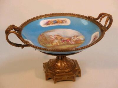 A 19thC Continental gilt mounted Tazza