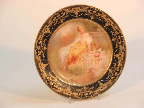 A 19thC 'Vienna' cabinet plate