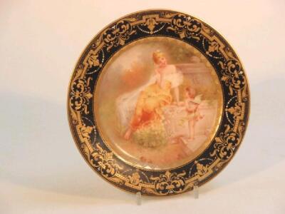 A 19thC 'Vienna' cabinet plate