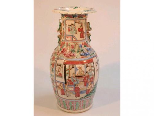 A 19thC Cantonese baluster vase