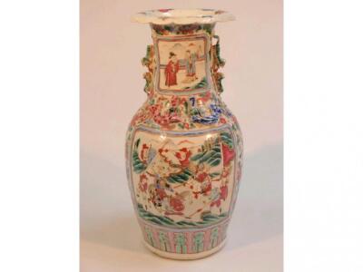 A 19thC Cantonese baluster vase - 2