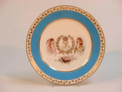 A 19thC Sevres circular plate