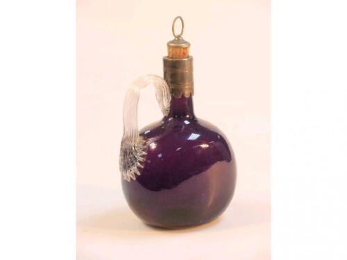 A 19thC amethyst glass flagon