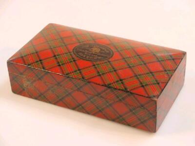 A tartan ware (Stuart) oblong box and cover