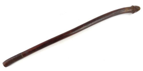 A New Caledonian Melanesian carved hardwood phallic shaped war club, 88cm L.