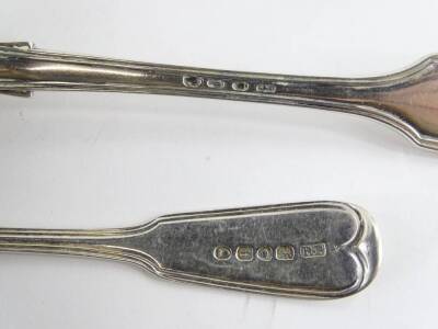 A collection of 19thC fiddle and thread pattern spoons, various date, 15¼oz overall. - 2