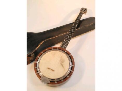 A rosewood five string banjo