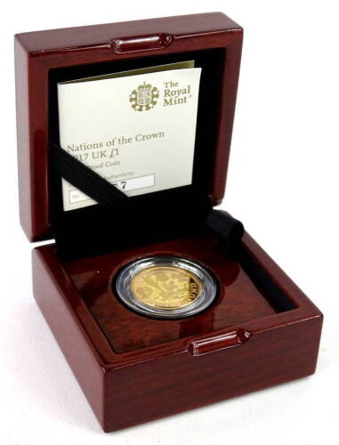 A 2017 gold proof coin, Nations of the Crown, boxed etc.